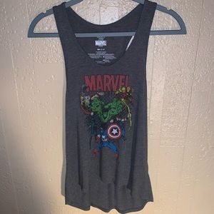 Mighty Fine Women’s Marvel gray tank top (small)